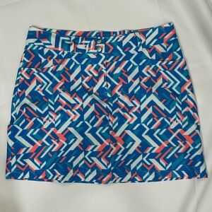 Slazenger Mini Skort with Pockets Vibrant Blue and Pink Design Size 4